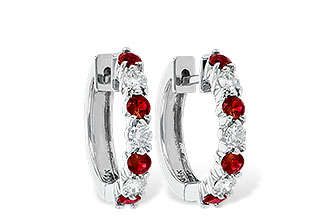 A037-75661: EARRINGS .64 RUBY 1.05 TGW