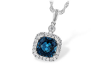 B225-92007: NECK 1.63 LONDON BLUE TOPAZ 1.80 TGW (7MM LBT)