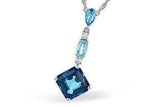 G309-57497: NECK 2.95 TW BLUE TOPAZ 3.00 TGW