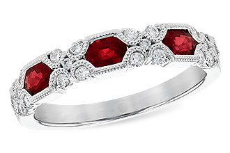 K309-58379: LDS WED RG .74 RUBY 1.00 TGW (4x3MM RUBY)